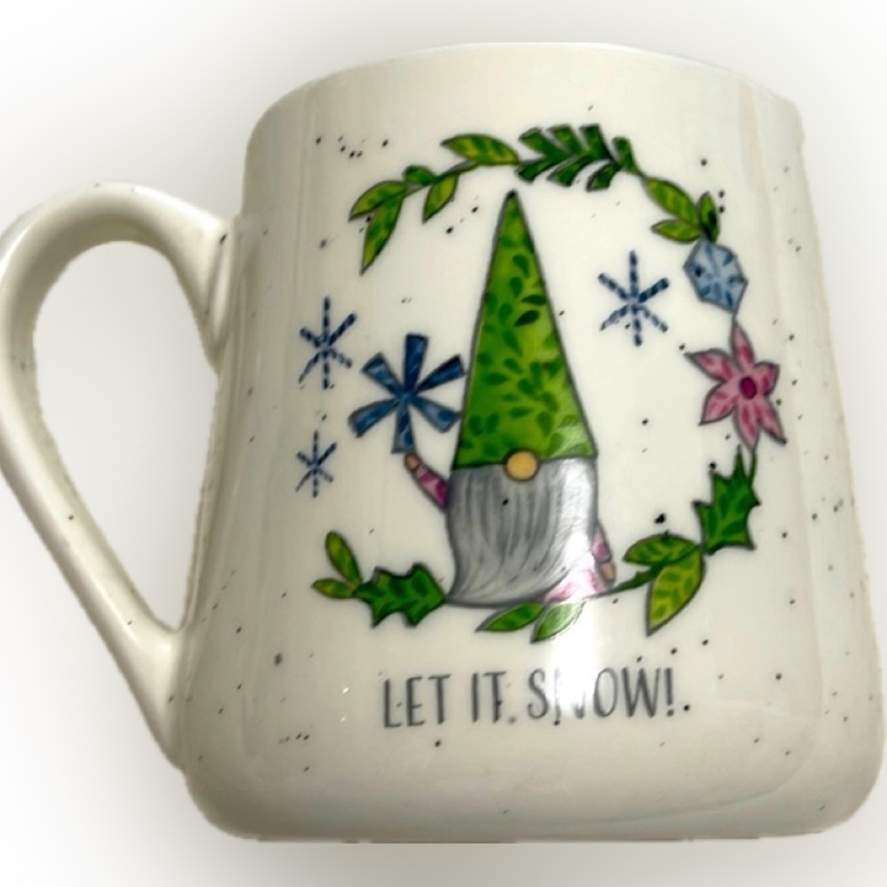 Peppermint PINE Coffee Mug “LET IT SNOW” Holiday 16 oz